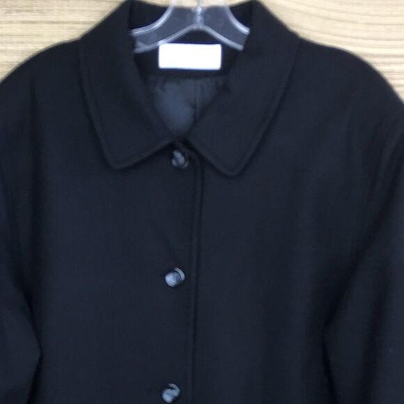 SANDRO Paris 100% Wool Classic Lightweight Shirt-collar Coat In Deep Black Sz 12 - Picture 9 of 14